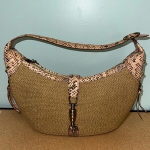 ERIC JAVITAS New York Squishee hobo bag Vintage Snake Skin Straw Bag Purse